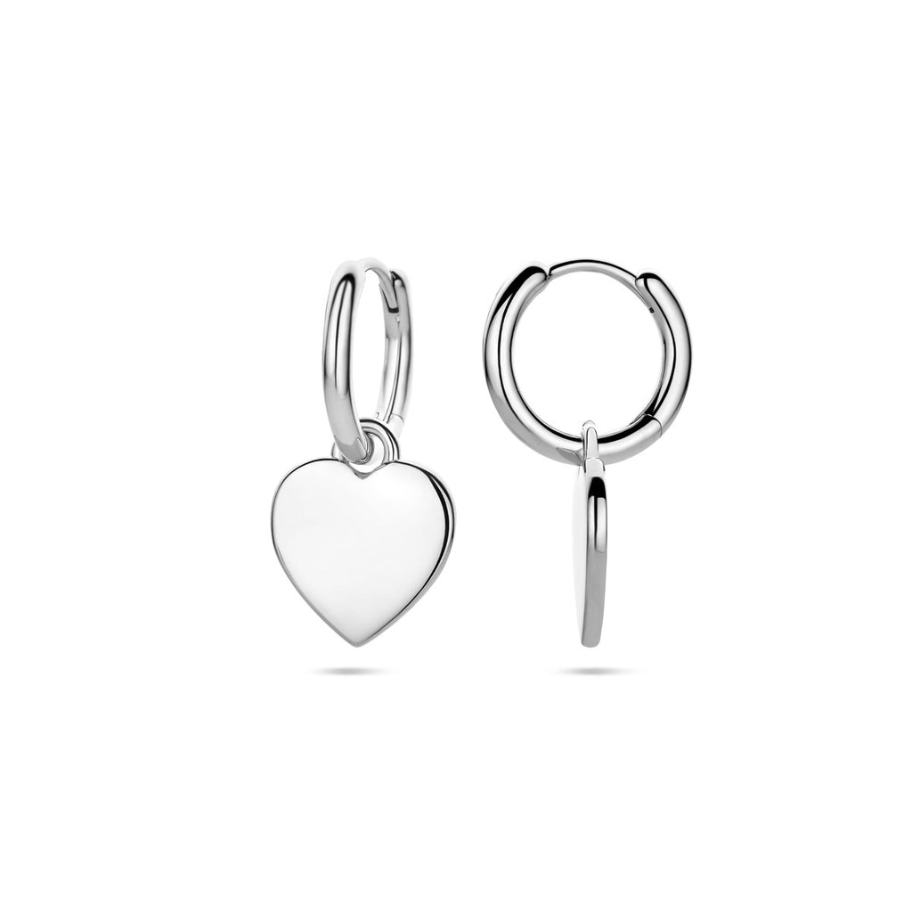 oorringen hartje 19 mm zilver gerhodineerd