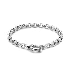 jasseron 5,5 mm met groot veerslot zilver gerhodineerd