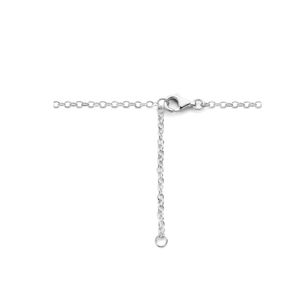 Halskette Kreise diamantiert 41 + 4 cm Silber rhodiniert