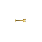 flat back piercing driehoek zirkonia 3 mm 1 micron zilver verguld (geel)