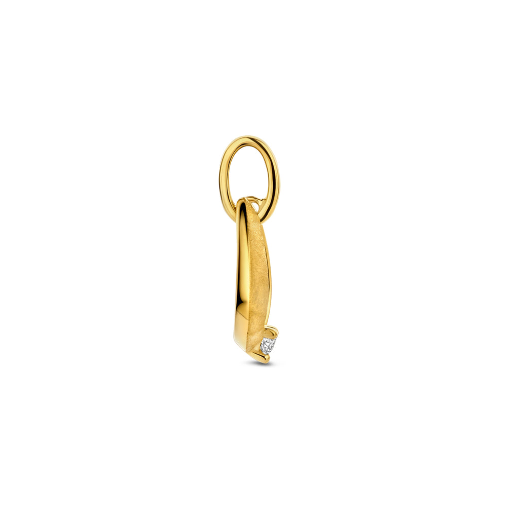 hanger diamant 0.03ct h si 15,5 mm 14K geelgoud