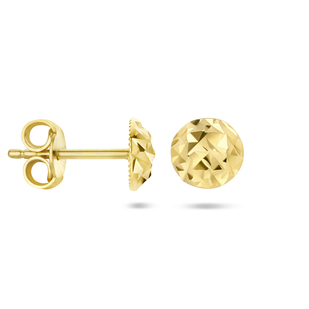 oorknoppen gediamanteerd 14K geelgoud