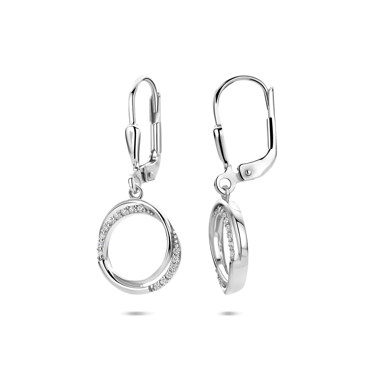 Ohrhänger Zirkonia Brisurhaken 27 mm Silber rhodiniert