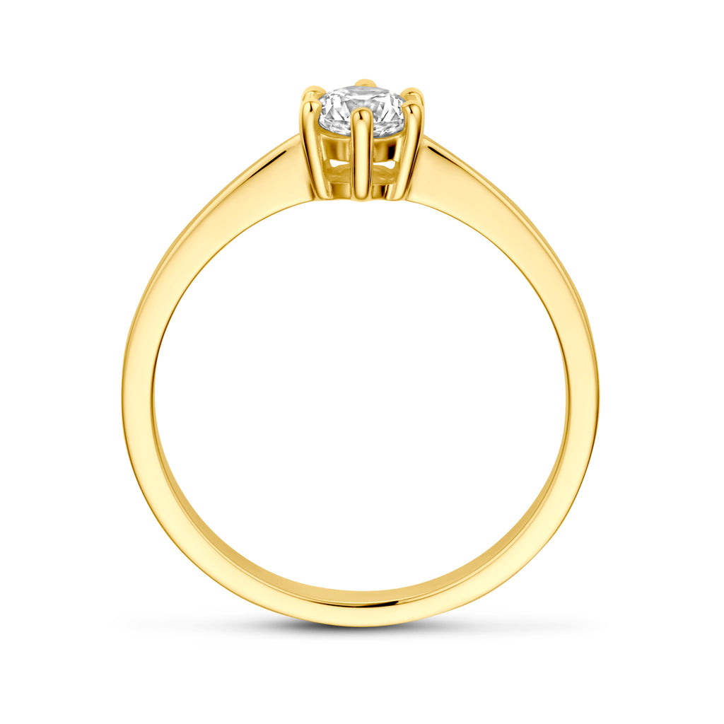 ring zirkonia 14K geelgoud