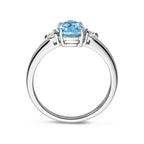 Ring-Trilogie Zirkonia und Blautopas Silber rhodiniert
