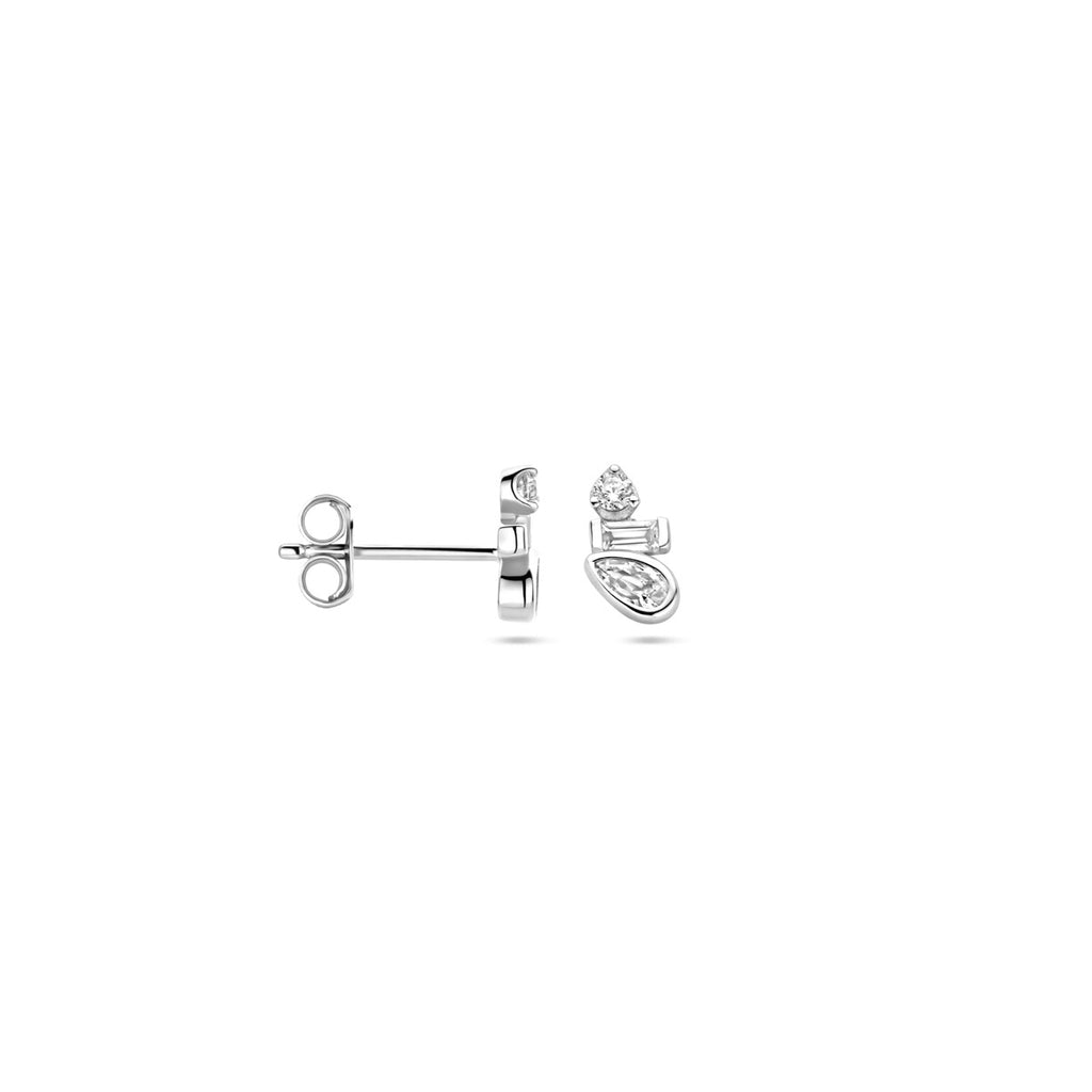 oorknoppen zirkonia 8 mm zilver gerhodineerd