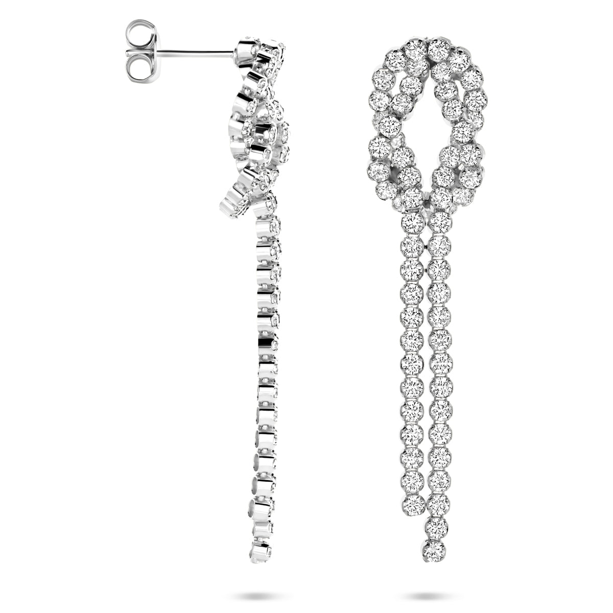 Ohrringe Zirkonia 53 mm rhodiniertes Silber