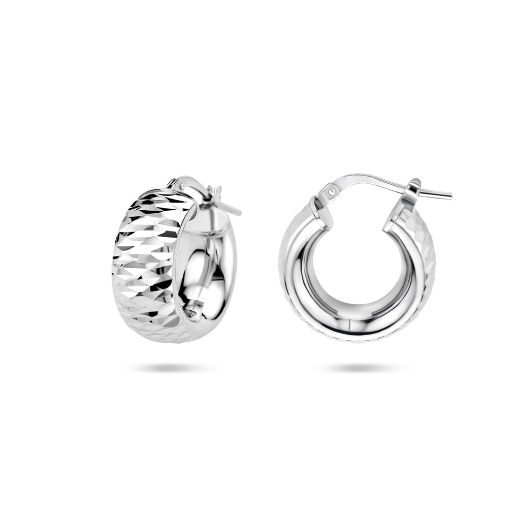 Ohrringe aus diamantiertem Silber rhodiniert
