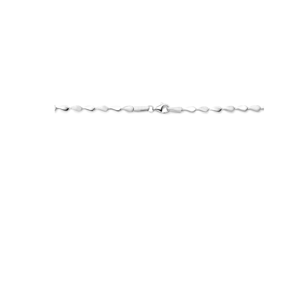 collier poli/mat 3,7 mm 45 cm zilver gerhodineerd