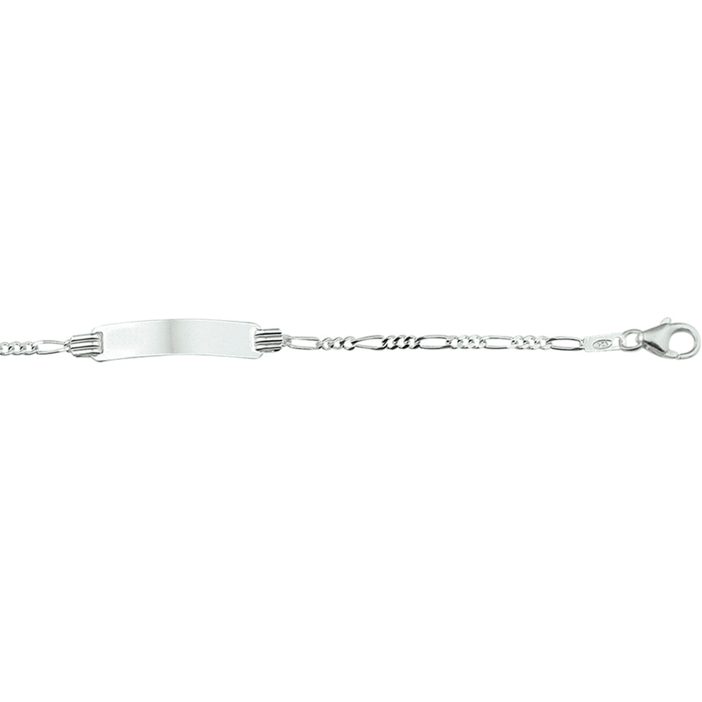 Gravurarmband Figaroplatte 4,8 mm silberweiß