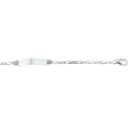 Gravurarmband Figaroplatte 4,8 mm silberweiß