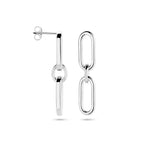 oorhangers paperclip ronde buis zilver gerhodineerd
