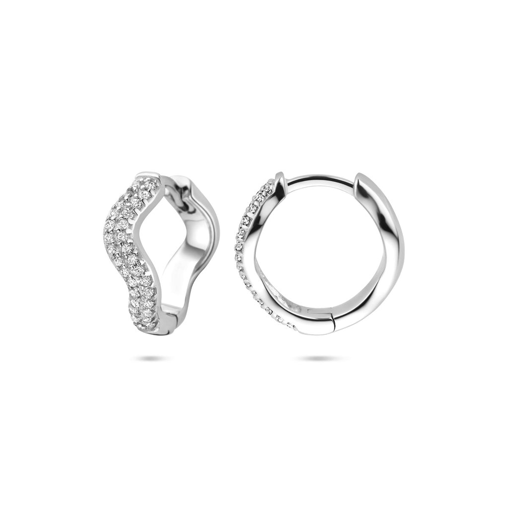 klapoorringen zirkonia 15 mm zilver gerhodineerd