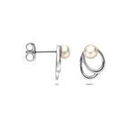 Ohrstecker Perle 12,5 mm Silber rhodiniert