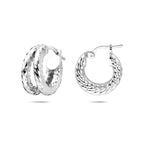 oorringen gedraaid 16,5 mm zilver gerhodineerd