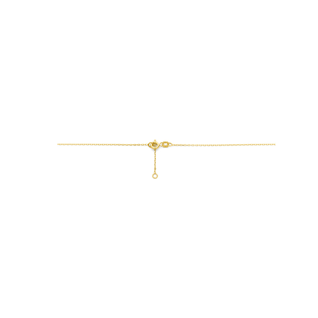 collier hart en diamant 0.01ct h si 41 - 43 cm 14K geelgoud