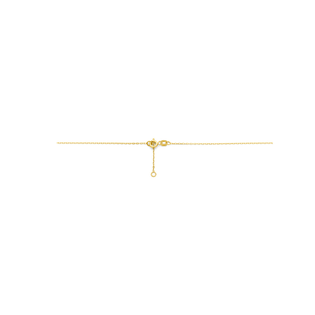 collier hart en diamant 0.01ct h si 41 - 43 cm 14K geelgoud