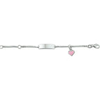 Gravurarmband Herz Emailleplatte 5,0 mm Silber rhodiniert