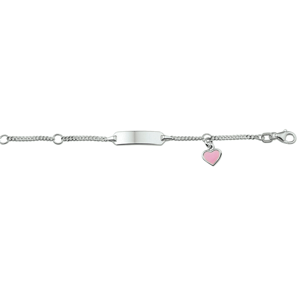 Gravurarmband Herz Emailleplatte 5,0 mm Silber rhodiniert