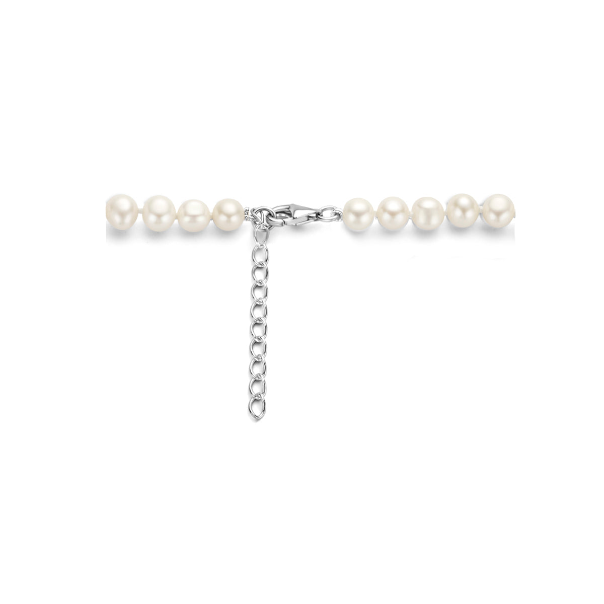 collier parel 6,5 mm zilver gerhodineerd