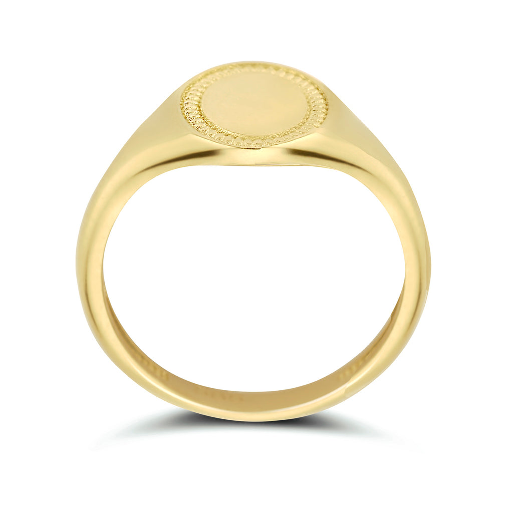 graveerring 14K geelgoud - ovaal