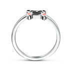ring hond zilver gerhodineerd