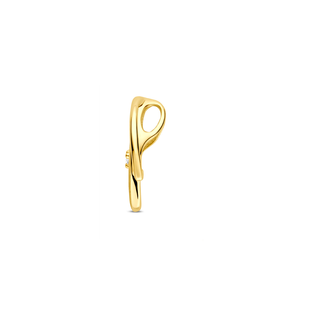hanger poli/mat diamant 0.02ct h si 15,5 mm 14K geelgoud