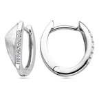klapoorringen zirkonia gescratcht zilver gerhodineerd