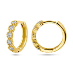 klapoorringen zirkonia 14K geelgoud