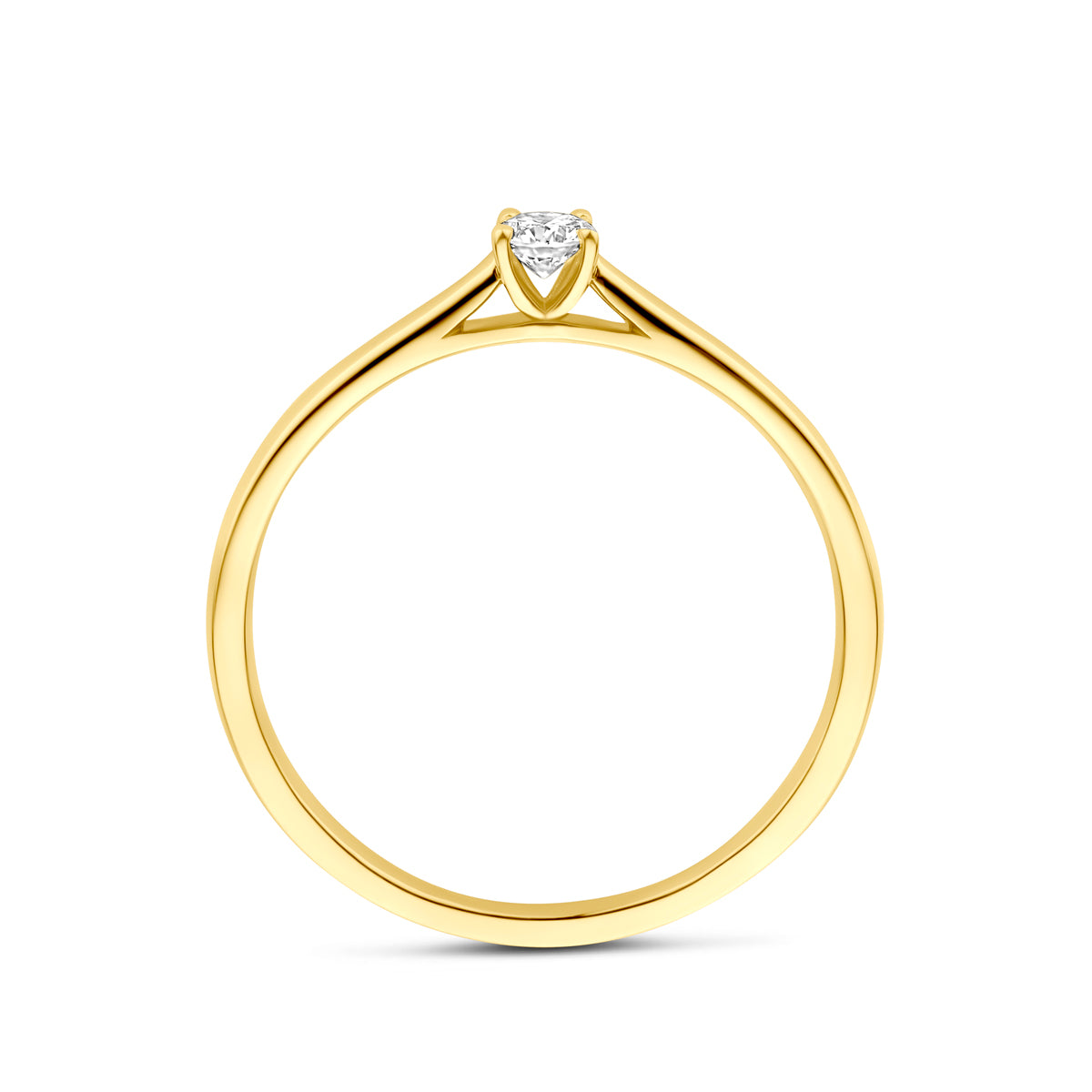 ring lab grown diamant 0.10ct h si 14K geelgoud