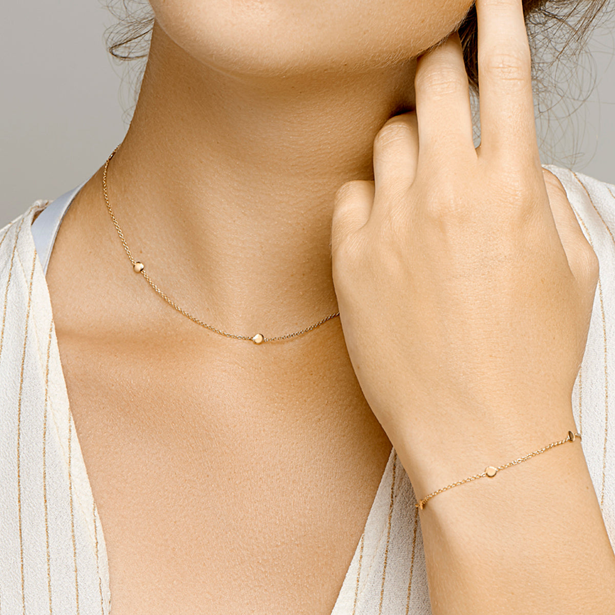 armband rondjes 17 + 2 cm 14K geelgoud - rondje,bolletje,ringetje,draad