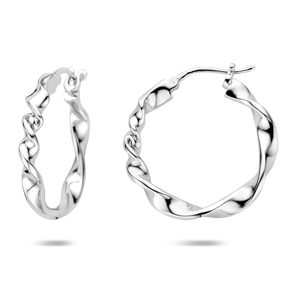 oorringen gedraaid 30 mm zilver gerhodineerd