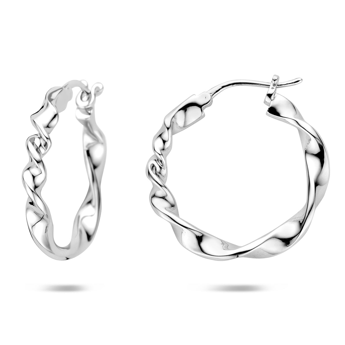 oorringen gedraaid 30 mm zilver gerhodineerd