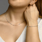 Halskette 4,2 mm 40 + 3 cm Silber rhodiniert