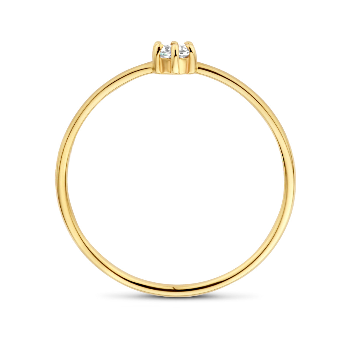 Ring mit Geburtsstein Aquamarin März 14K Gelbgold