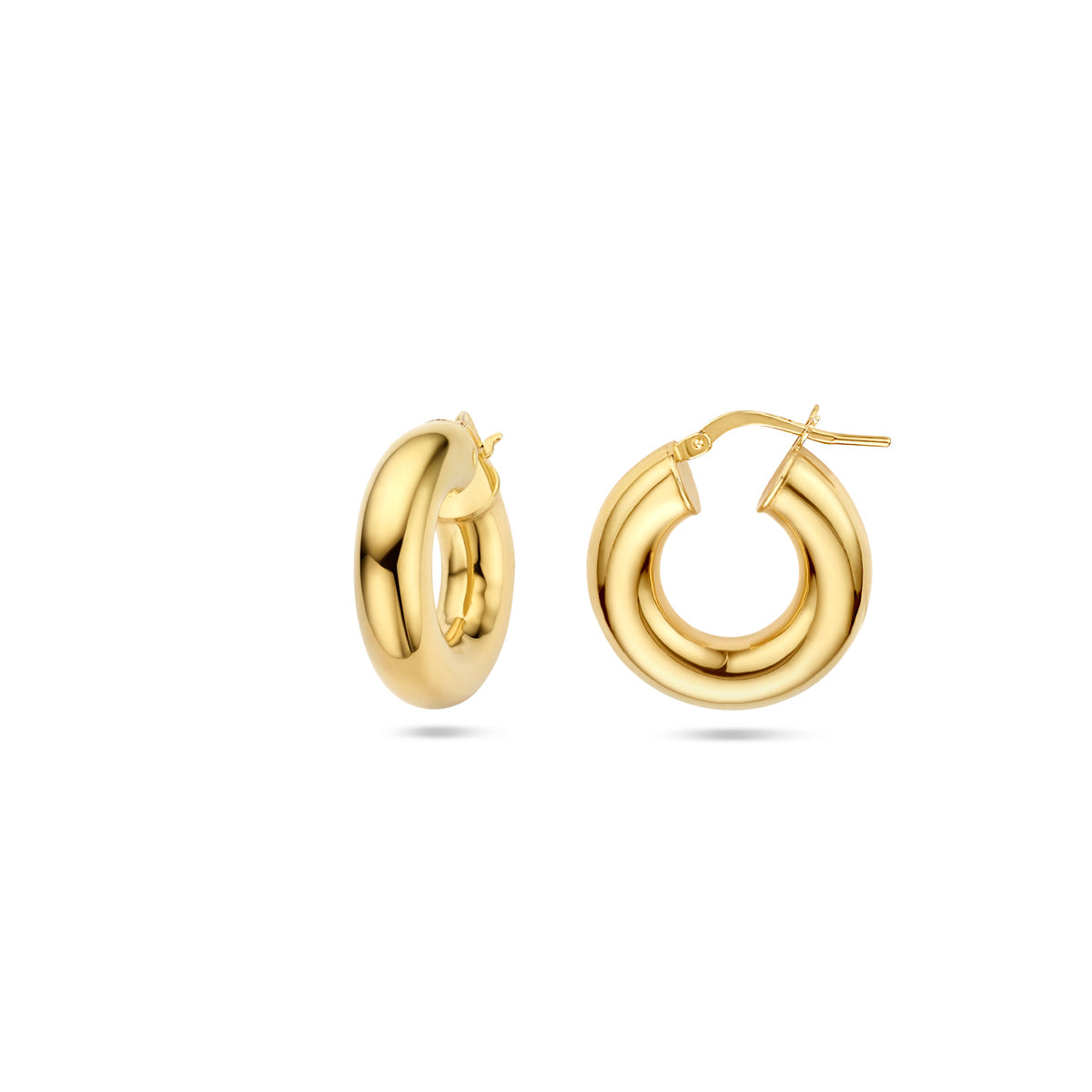 oorringen 6,0 mm ronde buis 1 micron zilver verguld (geel) - rond