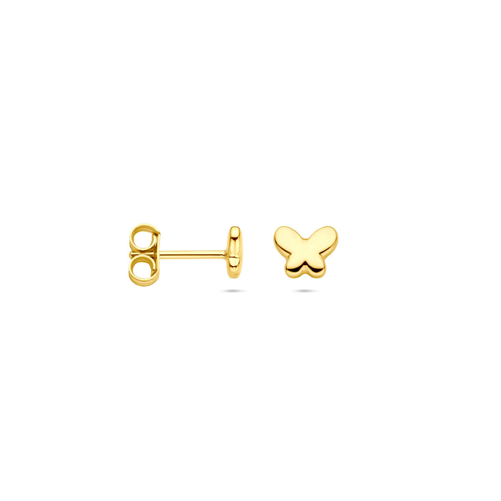 oorknoppen vlinder 5 mm 14K geelgoud