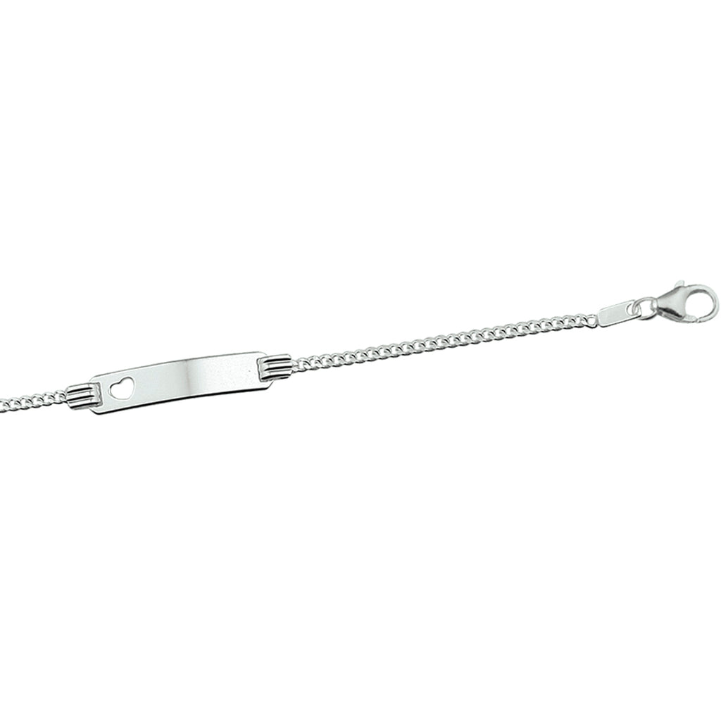 gravierarmband Herz Gourmett Platte 4,8 mm Silber rhodiniert