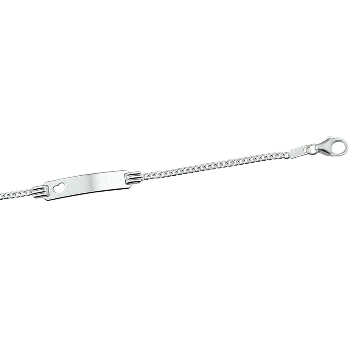 gravierarmband Herz Gourmett Platte 4,8 mm Silber rhodiniert