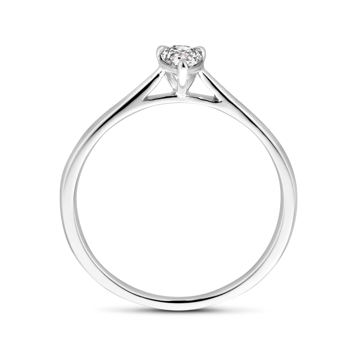 ring lab grown diamant 0.25ct h si 14K witgoud