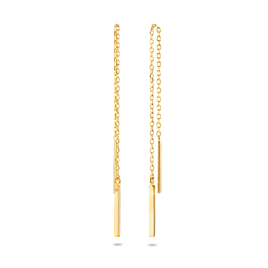 9K Durchziehohrringe, Stange 70 mm, 9K Gelbgold