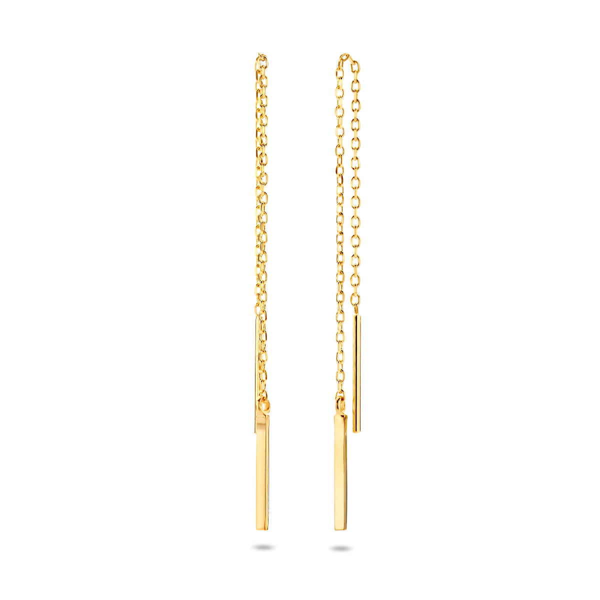 9K Durchziehohrringe, Stange 70 mm, 9K Gelbgold