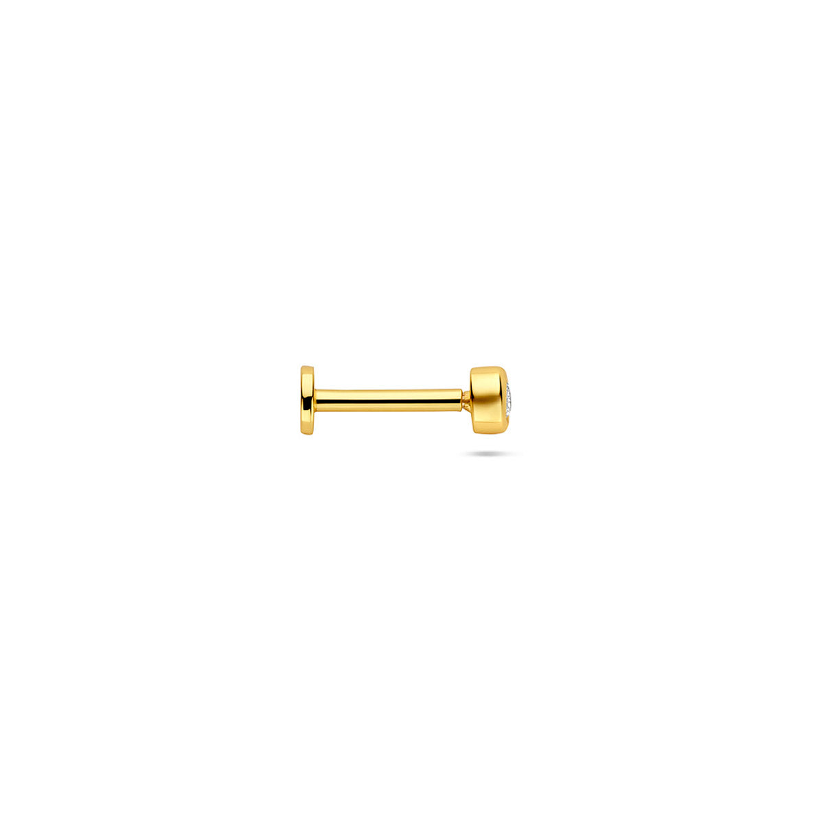 Flat Back Piercing rund Zirkonia 3 mm 1 Mikron vergoldet (gelb)