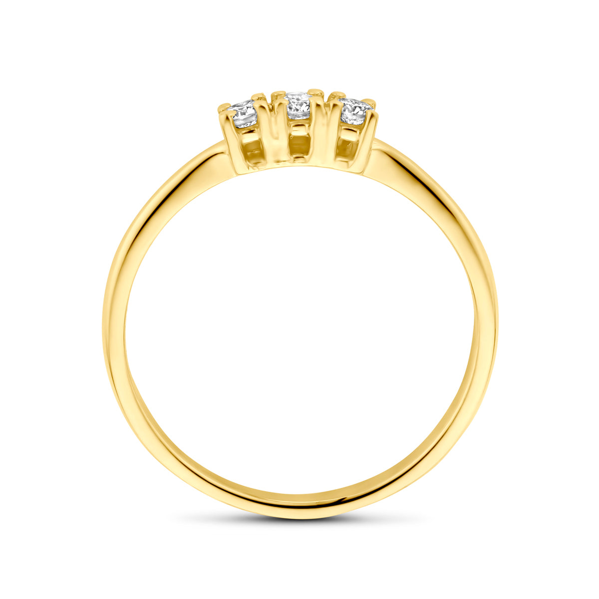 ring diamant 0.12ct h si 18K geelgoud