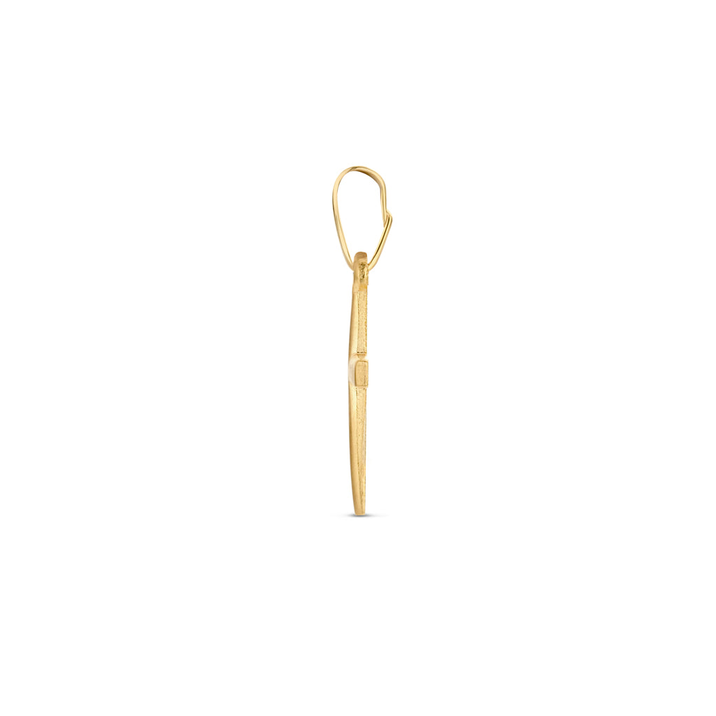 9k hanger kruis poli/mat 13 mm 9K geel