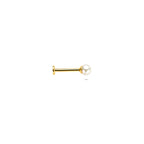 Flat Back Piercing Perle 3,5 mm 14K Gelbgold