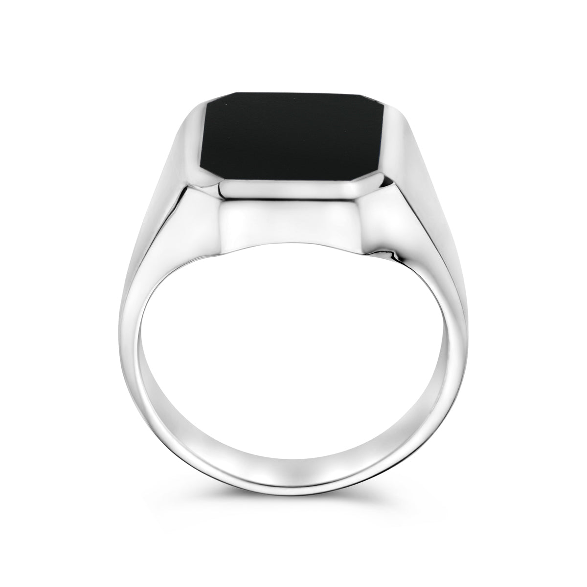 zegelring massief onyx 13 x 11 mm zilver wit
