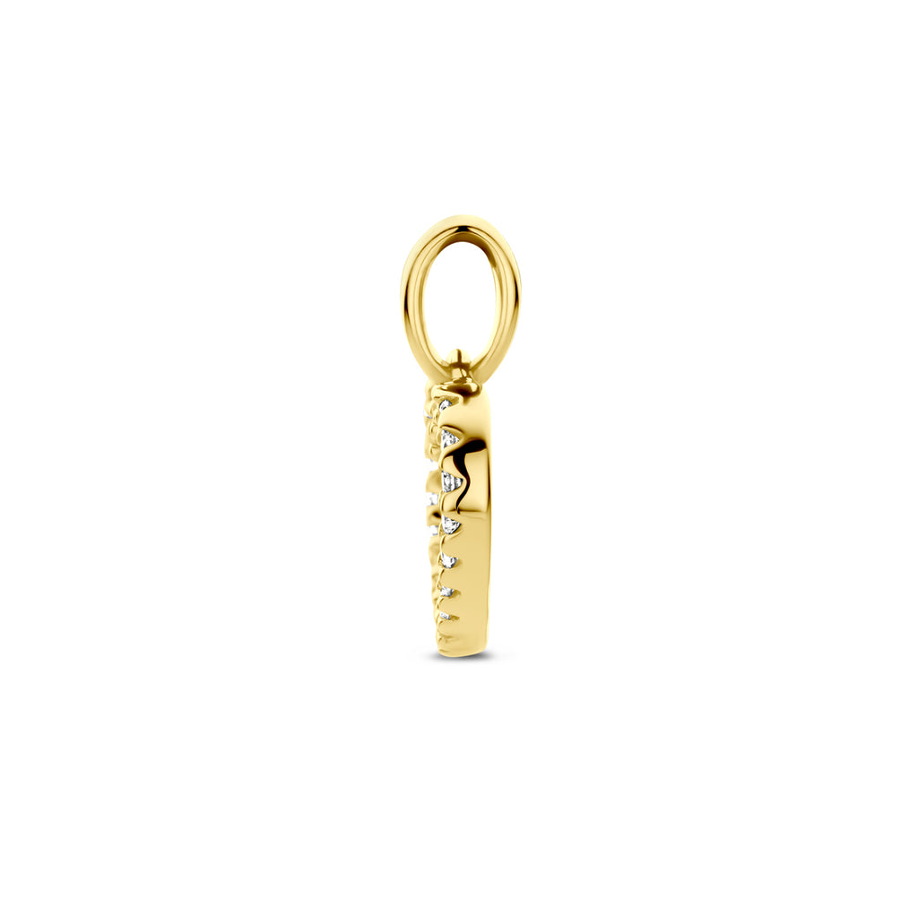 Anhänger Herz und Diamant H SI 14K Gelbgold