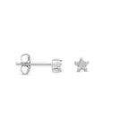 oorknoppen ster zirkonia 3,5 mm zilver gerhodineerd