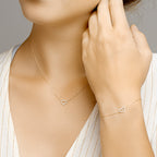 Armband Herz Zirkonia 16,5 - 17,5 - 18,5 cm 14K Gelbgold